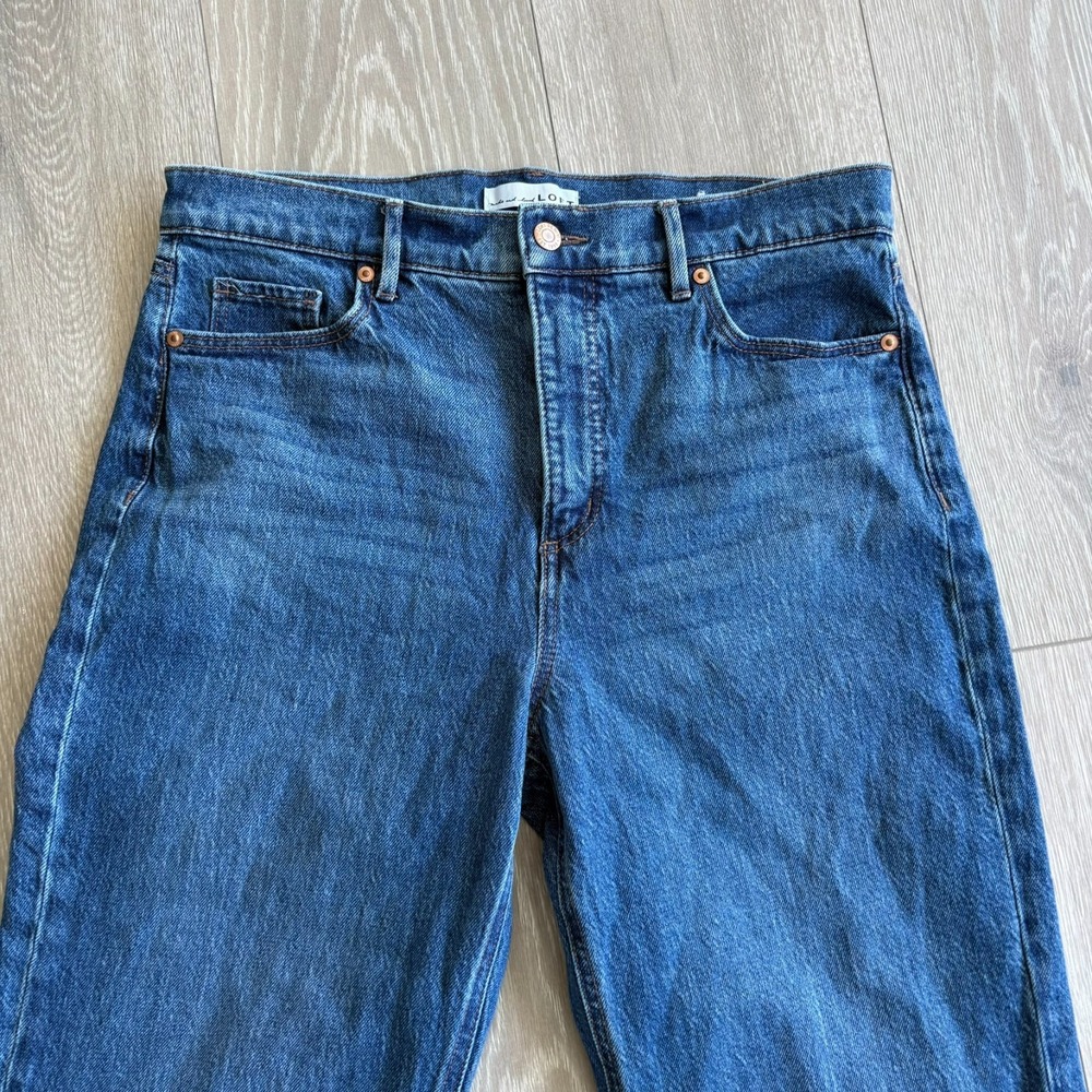 Loft Womens Indigo Blue Denim Comfort Stretch The Wide Leg Jeans Size 30/10 - Picture 2 of 12